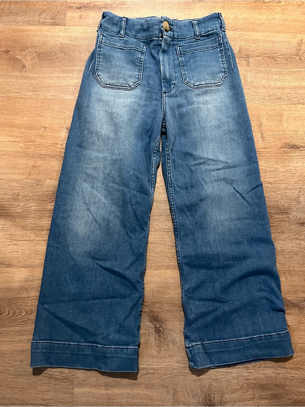 Maeve Cropped Wide-Leg Women’s Jeans in Medium Blue Wash